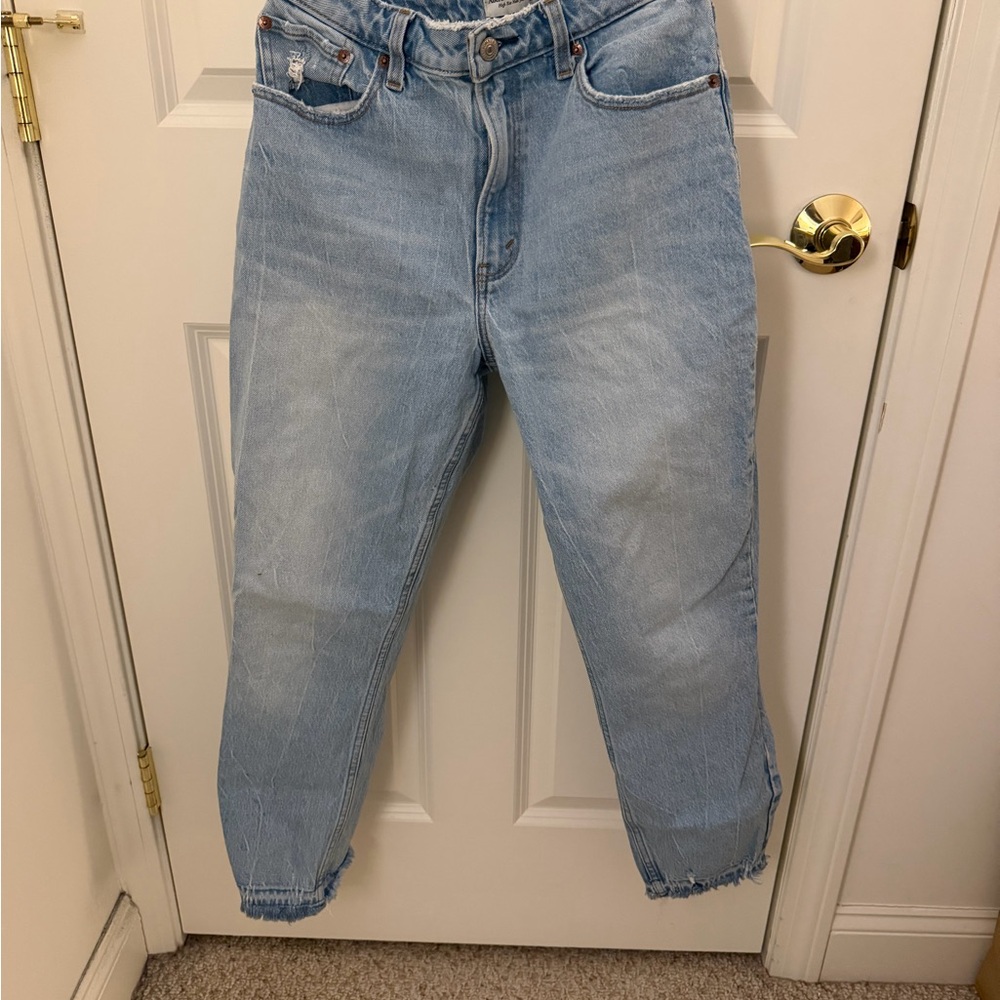 Abercrombie & Fitch Light Blue High Rise Mom Jeans